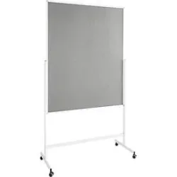 Schäfer Shop Select Moderationstafel SH MT 121, mobil, beidseitig verwendbar, B 1200 x H 1500 mm, Filz, Aluminium & Metall, grau