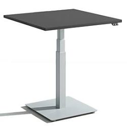Schäfer Shop Select Monosäulen-Beistelltisch Start Off, elektrisch höhenverstellbar, B 800 x T 800 mm, graphit