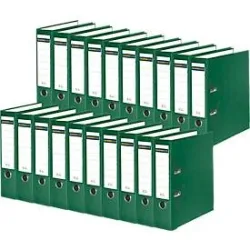 Schäfer Shop Select Ordner, DIN A4, Rückenbreite 80 mm, 20 Stück, Polypropylen und Recyclingpapier, grün