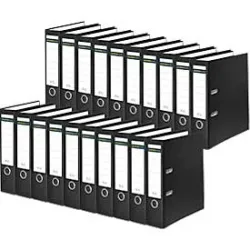 Schäfer Shop Select Ordner, DIN A4, Rückenbreite 80 mm, 20 Stück, Polypropylen und Recyclingpapier, schwarz