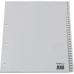 Schäfer Shop Select Ordnerregister, für DIN A4, numerisch, 31 Fächer, Polypropylen, grau