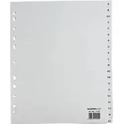Schäfer Shop Select Ordnerregister, für DIN A4, alphabetisch, 20 Fächer, Polypropylen, grau