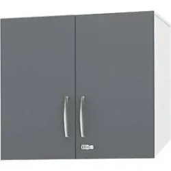 Schäfer Shop Select Aufsatzschrank LOGIN, 2 Ordnerhöhen, Griffe unten, B 800 x T 420 x H 726 mm, weiss/graphit