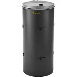 Schäfer Shop Select Abfallbehälter 120 L, Kompakt-Doppeltür, 180° versetzt, beschichtet, silber