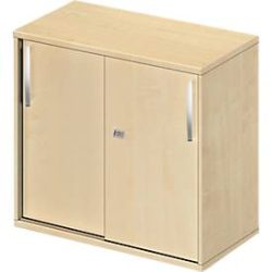 Schäfer Shop Select Ansatz-/Aufsatz-Schiebetürenschrank LOGIN, 2 Ordnerhöhen, B 800 x T 420 x H 726 mm, Ahorn Dekor/Ahorn Dekor