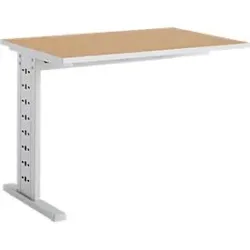 Schäfer Shop Select Ansatztisch Moxxo IQ, Rechteck, C-Fuss, B 1000 x T 600 x H 735 mm, Buche-Dekor