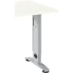 Schäfer Shop Select Ansatztisch LOGIN, C-Fuss, B 1000 x T 600 x H 660-820 mm, weiss/weissalu