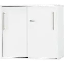 Schäfer Shop Select Anstell-/Aufsatz-Schiebetürenschrank Start Off, in Tischhöhe, abschliessbar, B 800 x T 420 x H 726 mm, weiss/weiss