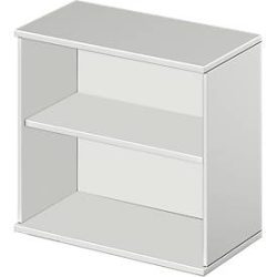 Schäfer Shop Select Anstell-/Aufsatzregal, 2 OH & 1 Fachboden, B 800 x T 420 x H 726 mm, lichtgrau