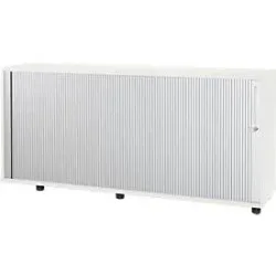Schäfer Shop Select Anstellquerrollladenschrank, aus Holz, 2 Fachböden, B 1600 mm x T 421 x H 750 mm, weiss