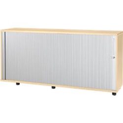 Schäfer Shop Select Anstellquerrollladenschrank, aus Holz, 2 Fachböden, B 1600 mm x T 421 x H 750 mm, Ahorn