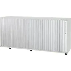 Schäfer Shop Select Anstellquerrollladenschrank, aus Holz, 2 Fachböden, B 1600 mm x T 421 x H 750 mm, lichtgrau
