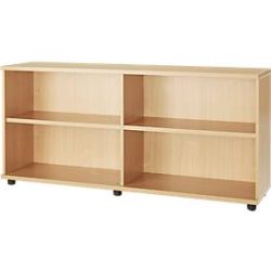 Schäfer Shop Select Anstellregal, aus Holz, 2 Fachböden, B 1600 mm x T 421 x H 750 mm, Ahorn