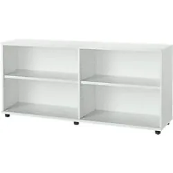 Schäfer Shop Select Anstellregal, aus Holz, 2 Fachböden, B 1600 mm x T 421 x H 750 mm, lichtgrau
