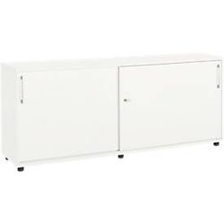 Schäfer Shop Select Anstellschiebetürenschrank, aus Holz, 2 Fachböden, B 1600 mm x T 421 x H 750 mm, weiss