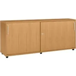 Schäfer Shop Select Anstellschiebetürenschrank, aus Holz, 2 Fachböden, B 1600 mm x T 421 x H 750 mm, Buche