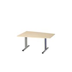 Schäfer Shop Select Besprechungstisch MODENA Basic, Tonne, T-Fuss, B 1400 x T 1000 x H 717 mm, Ahorn/weissaluminium RAL 9006