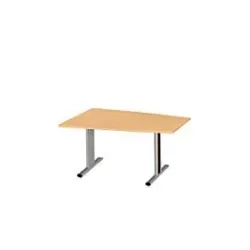 Schäfer Shop Select Besprechungstisch MODENA Basic, Tonne, T-Fuss, B 1400 x T 1000 x H 717 mm, Buche/weissaluminium RAL 9006