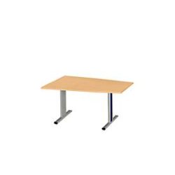 Schäfer Shop Select Besprechungstisch MODENA Basic, Tonne, T-Fuss, B 1400 x T 1000 x H 717 mm, Buche/weissaluminium RAL 9006