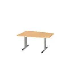 Schäfer Shop Select Besprechungstisch MODENA Basic, Tonne, T-Fuss, B 1400 x T 1000 x H 717 mm, Buche/weissaluminium RAL 9006