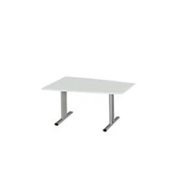 Schäfer Shop Select Besprechungstisch MODENA Basic, Tonne, T-Fuss, B 1400 x T 1000 x H 717 mm, lichtgrau/weissaluminium RAL 9006