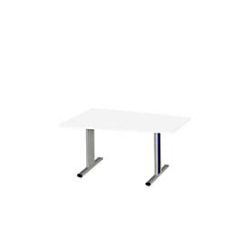 Schäfer Shop Select Besprechungstisch MODENA Basic, Tonne, T-Fuss, B 1400 x T 1000 x H 717 mm, weiss/weissaluminium RAL 9006