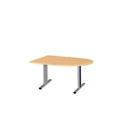 Schäfer Shop Select Besprechungstisch Planova Basic, Halbkreis, T-Fuss, B 1400 x T 1000 x H 717 mm, Buche/weissaluminium RAL 9006