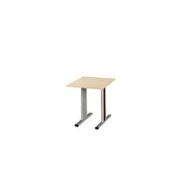 Schäfer Shop Select Besprechungstisch Planova Basic, Quadrat, T-Fuss, B 800 x T 800 x H 717 mm, Ahorn/weissaluminium RAL 9006