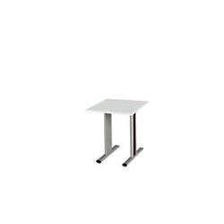 Schäfer Shop Select Besprechungstisch Planova Basic, Quadrat, T-Fuss, B 800 x T 800 x H 717 mm, lichtgrau/weissaluminium RAL 9006