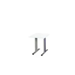Schäfer Shop Select Besprechungstisch Planova Basic, Quadrat, T-Fuss, B 800 x T 800 x H 717 mm, weiss/weissaluminium RAL 9006