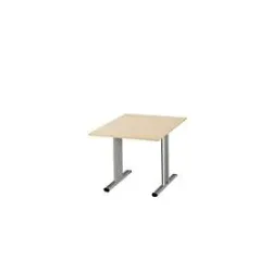 Schäfer Shop Select Besprechungstisch Planova Basic, Quadrat, T-Fuss, B 1000 x T 1000 x H 717 mm, Ahorn/weissaluminium RAL 9006