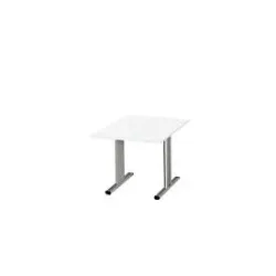 Schäfer Shop Select Besprechungstisch Planova Basic, Quadrat, T-Fuss, B 1000 x T 1000 x H 717 mm, weiss/weissaluminium RAL 9006
