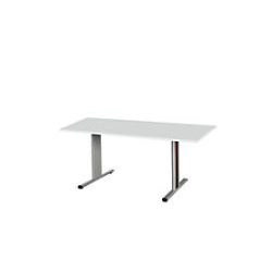 Schäfer Shop Select Besprechungstisch Planova Basic, Rechteck, T-Fuss, B 1600 x T 800 x H 717 mm, lichtgrau/weissaluminium RAL 9006