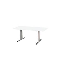 Schäfer Shop Select Besprechungstisch Planova Basic, Rechteck, T-Fuss, B 1600 x T 800 x H 717 mm, weiss/weissaluminium RAL 9006