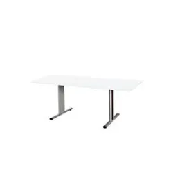 Schäfer Shop Select Besprechungstisch Planova Basic, Rechteck, T-Fuss, B 1800 x T 800 x H 717 mm, weiss/weissaluminium RAL 9006