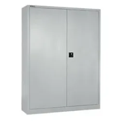 Schäfer Shop Select Flügeltürenschrank MS iCONOMY, Stahl, 5 Ordnerhöhen, B 1200 x T 400 x H 1935 mm, weissaluminium RAL 9006