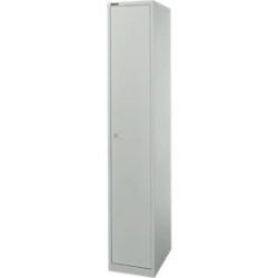 Schäfer Shop Select Garderobenschrank, 1 Abteil B 350 mm, 2 Fächer, Hutboden & Kleiderstange, abschliessbar, lichtgrau/lichtgrau