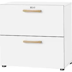 Schäfer Shop Select Hängeregistraturschrank Start Off Wood, 2 OH, Durchfassgriffe, B 800 x T 420 x H 788 mm, Holz, weiss