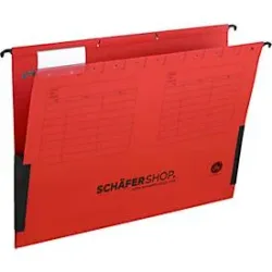 Schäfer Shop Select Hängetaschen,für Formate bis Din A4, seitliche Leinenfrösche, rot