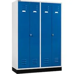 Schäfer Shop Select Kleiderspind, 4 Türen, mit Drehriegelverschluss,  lichtgrau/enzianblau