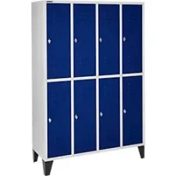 Schäfer Shop Select Kleiderspind, 4 x2  Abteile., m. Füssen, Drehriegelverschluss, Tür enzianblau