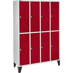 Schäfer Shop Select Kleiderspind, 4 x2  Abteile., m. Füssen, Drehriegelverschluss, Tür rubinrot