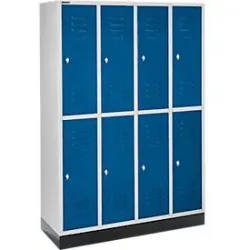 Schäfer Shop Select Kleiderspind, 4 x2  Abteile., m. Sockel, Drehriegelverschluss, Tür enzianblau