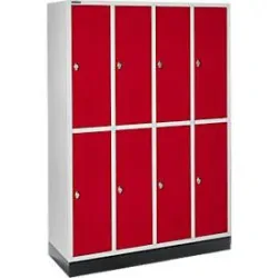 Schäfer Shop Select Kleiderspind, 4 x2  Abteile., m. Sockel, Drehriegelverschluss, Tür rubinrot