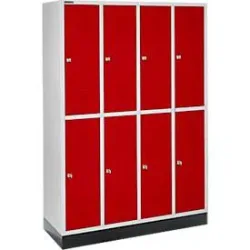 Schäfer Shop Select Kleiderspind, 4 x2  Abteile., m. Sockel, Zylinderschloss, Tür rubinrot
