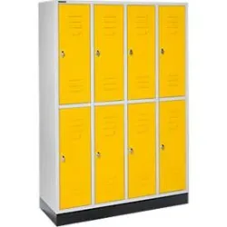 Schäfer Shop Select Kleiderspind, 4x2 Abt., m. Sockel, Drehriegelverschluss, Tür gelb