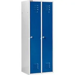Schäfer Shop Select Kleiderspind mit 2 Abteilen, Zylinderschloss, lichtgrau/enzianblau
