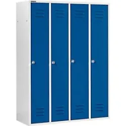 Schäfer Shop Select Kleiderspind mit 4 Abteilen, Zylinderschloss, lichtgrau/enzianblau