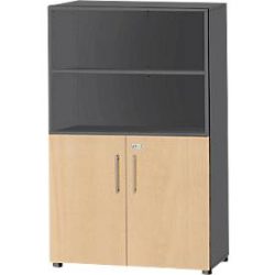 Schäfer Shop Select Kombischrank Start Off, 4 OH, abschliessbar, B 800 x T 420 x H 1470 mm, Holz, graphit/ahorn