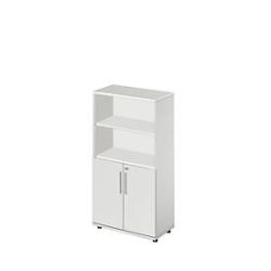 Schäfer Shop Select Kombischrank Start Off, 4 OH, abschliessbar, B 800 x T 420 x H 1470 mm, Holz, lichtgrau/lichtgrau